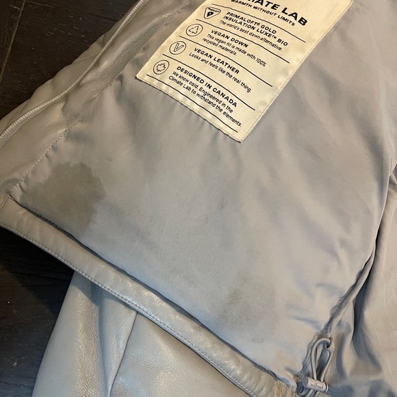 Aritzia Wilfred the cloud puff leather jacket coat in marble grey size large - Picture 3 of 16